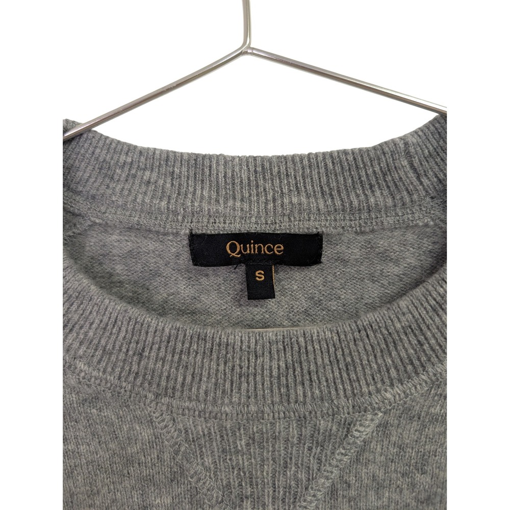 Quince Mongolian Cashmere Sweater Crew Neck Classic Quiet Luxury Heather Gray S - Picture 4 of 7